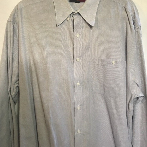 Corporate Casual Mens Shirt Large Blue Solid L/S - Picture 4 of 4